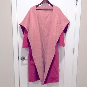 New yak wool pink coat